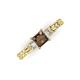 3 - Lyla Classic Princess Cut Smoky Quartz and Diamond Braided Shank Three Stone Engagement Ring 
