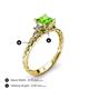 4 - Lyla Classic Princess Cut Peridot and Diamond Braided Shank Three Stone Engagement Ring 