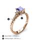4 - Lyla Classic Princess Cut Tanzanite and Diamond Braided Shank Three Stone Engagement Ring 