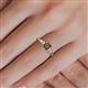 5 - Lyla Classic Princess Cut Smoky Quartz and Diamond Braided Shank Three Stone Engagement Ring 