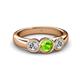 2 - Naava Peridot and Lab Grown Diamond Three Stone Engagement Ring 