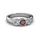 2 - Naava Red Garnet and Lab Grown Diamond Three Stone Engagement Ring 
