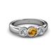 2 - Naava Citrine and Lab Grown Diamond Three Stone Engagement Ring 