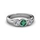 2 - Naava Emerald and Lab Grown Diamond Three Stone Engagement Ring 