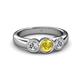 2 - Naava Yellow Sapphire and Lab Grown Diamond Three Stone Engagement Ring 
