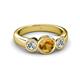 2 - Naava Citrine and Lab Grown Diamond Three Stone Engagement Ring 
