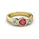 2 - Naava Ruby and Lab Grown Diamond Three Stone Engagement Ring 