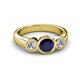 2 - Naava Blue Sapphire and Lab Grown Diamond Three Stone Engagement Ring 