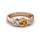 2 - Naava Citrine and Lab Grown Diamond Three Stone Engagement Ring 