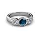 2 - Naava Blue Diamond and White Lab Grown Diamond Three Stone Engagement Ring 