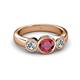 2 - Naava Ruby and Lab Grown Diamond Three Stone Engagement Ring 
