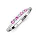 3 - Reina 2.30 mm Pink Sapphire and Diamond 7 Stone Wedding Band 