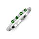 3 - Reina 2.30 mm Green Garnet and Diamond 7 Stone Wedding Band 
