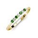 3 - Reina 2.30 mm Green Garnet and Diamond 7 Stone Wedding Band 