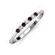 3 - Reina 2.30 mm Red Garnet and Diamond 7 Stone Wedding Band 