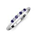 3 - Reina 2.30 mm Blue Sapphire and Diamond 7 Stone Wedding Band 