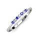 3 - Reina 2.30 mm Tanzanite and Diamond 7 Stone Wedding Band 