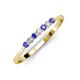 3 - Reina 2.30 mm Tanzanite and Diamond 7 Stone Wedding Band 