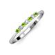 3 - Reina 2.30 mm Peridot and Diamond 7 Stone Wedding Band 