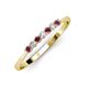 3 - Reina 2.30 mm Rhodolite Garnet and Diamond 7 Stone Wedding Band 