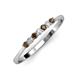 3 - Reina 2.30 mm Smoky Quartz and Diamond 7 Stone Wedding Band 