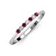 3 - Reina 2.30 mm Ruby and Diamond 7 Stone Wedding Band 