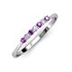 3 - Reina 2.30 mm Amethyst and Diamond 7 Stone Wedding Band 