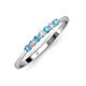 3 - Reina 2.30 mm Blue Topaz and Diamond 7 Stone Wedding Band 
