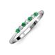 3 - Reina 2.30 mm Emerald and Diamond 7 Stone Wedding Band 