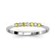 2 - Reina 2.30 mm Yellow and White Diamond 7 Stone Wedding Band 