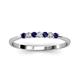 2 - Reina 2.30 mm Blue Sapphire and Diamond 7 Stone Wedding Band 