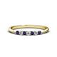 1 - Reina 2.30 mm Blue Sapphire and Diamond 7 Stone Wedding Band 
