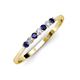 3 - Reina 2.30 mm Blue Sapphire and Diamond 7 Stone Wedding Band 