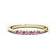 1 - Reina 2.30 mm Pink Sapphire and Diamond 7 Stone Wedding Band 