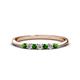 1 - Reina 2.30 mm Green Garnet and Diamond 7 Stone Wedding Band 
