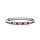 1 - Reina 2.30 mm Pink Tourmaline and Diamond 7 Stone Wedding Band 