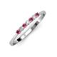 3 - Reina 2.30 mm Pink Tourmaline and Diamond 7 Stone Wedding Band 
