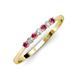 3 - Reina 2.30 mm Pink Tourmaline and Diamond 7 Stone Wedding Band 