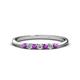 1 - Reina 2.30 mm Amethyst and Diamond 7 Stone Wedding Band 