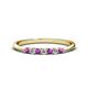 1 - Reina 2.30 mm Amethyst and Diamond 7 Stone Wedding Band 