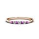 1 - Reina 2.30 mm Amethyst and Diamond 7 Stone Wedding Band 