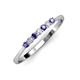 3 - Reina 2.30 mm Iolite and Diamond 7 Stone Wedding Band 