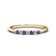 1 - Reina 2.30 mm Iolite and Diamond 7 Stone Wedding Band 