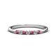 1 - Reina 2.30 mm Rhodolite Garnet and Diamond 7 Stone Wedding Band 
