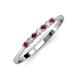 3 - Reina 2.30 mm Rhodolite Garnet and Diamond 7 Stone Wedding Band 