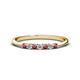 1 - Reina 2.30 mm Rhodolite Garnet and Diamond 7 Stone Wedding Band 