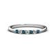1 - Reina 2.30 mm London Blue Topaz and Diamond 7 Stone Wedding Band 