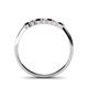 4 - Reina 2.30 mm Red Garnet and Diamond 7 Stone Wedding Band 