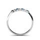 4 - Reina 2.30 mm Blue and White Diamond 7 Stone Wedding Band 