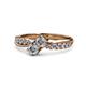 1 - Nicia 0.80 ctw Natural Diamonds (4.00 mm) Women Two Stone Bypass Engagement Ring 
